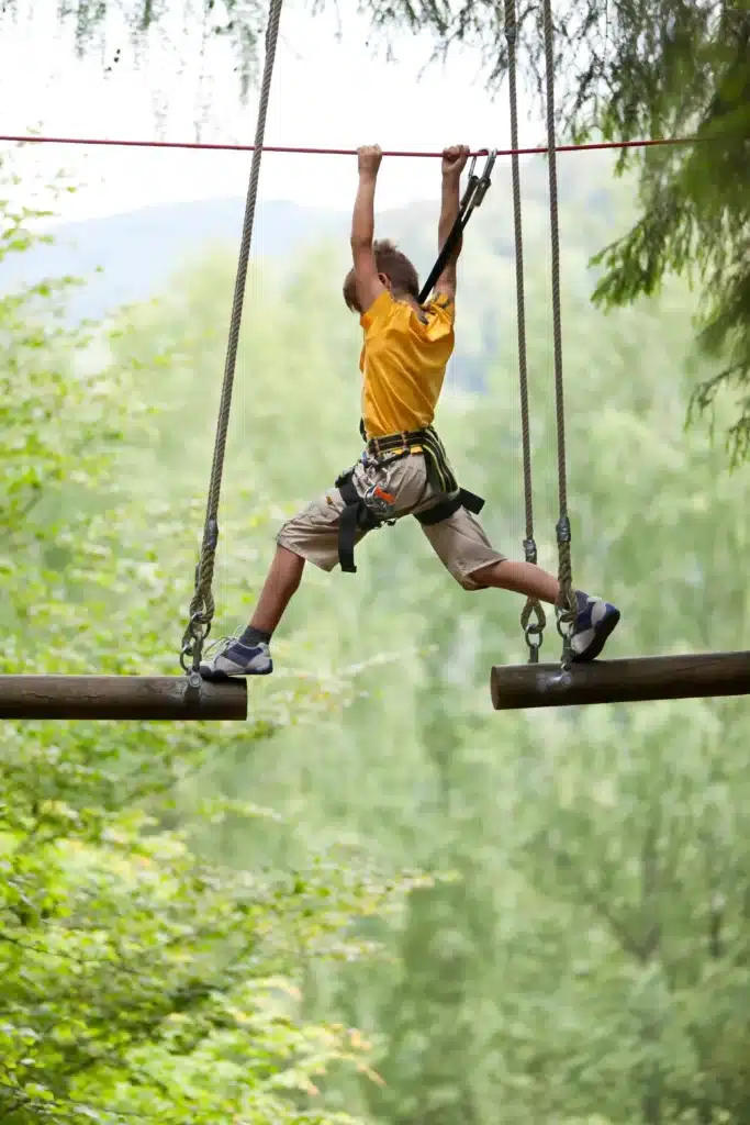 Activité accrobranche en Ariège.